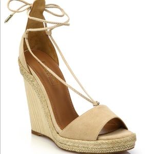 Aquazzura Alexa Espadrille in Suede Nude